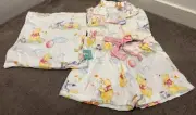 BNWT Peter Alexander White Winnie The Pooh Summer Pj Set - SIZE 2 Kids
