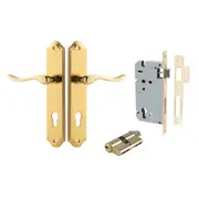 Iver Stirling Door Lever Handle on Shouldered Backplate Entrance Kit Key/Key
