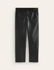 Tapered PU Trousers Black Women Boden