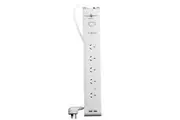 POWERSHIELD PSZ5U2 ZapGuard 5 Way Power Surge Filter Board, 2 x USB Connectors, Wide Spaced Sockets, Wall Mountable, White,$40,000 Connected Equipment