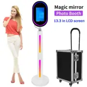 13.3Inch,Magic Mirror Photo Booth,Touch Screen Selfie,With flight case,White