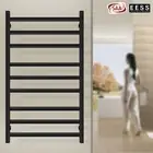 Bathroom Electric Heated Towel Rack Rail Bar Warmer Stainless Steel Square Black