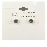 LC Lauren Conrad Earrings 1/4" Clear Cubic Zirconia Stud Silver-Tone