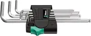 Wera 950/7 Metric Chrome-Plated Hex and Ball End L-Key 7-Pieces Set