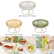 Metal Wire Fruit Storage Basket Fruit Bowl Removable Vegetable Snack Bread