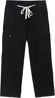 [Generic] Men's Vintage Cargo Pants Drawstring Elastic Waist Loose Straight Leg Sweatpants Workout Hiking Jogger Pants with Pockets