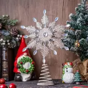 Christmas Tree Topper Snow Star Treetop for Christmas Tree Holiday Xmas Decor...