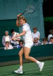 Jonas Svensson of Sweden in action during the Wimbledon Lawn Tenn - Old Photo