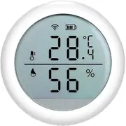 Wirel Thermometer Hygrometer WiFi H dity Tempe ure Sensor with Alert Display Remote App ing for Room Office Greenhouse White One Size