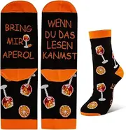 [JDGFH] Socks Funny Black Aperol Pattern Socks Printing, Cotton Socks Unisex Women Men Funny Socks Happy Socks Women