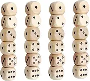 ERINGOGO 20Pcs Wooden Six Sided Dice Lightweight Party Game Dice with Corners for and Fun Gameplay for Home Ktv and Bar Entertainment