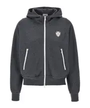 Brunello Cucinelli Logo Patch Hoodie grey
