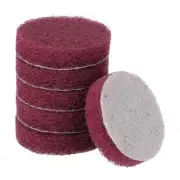 6pcs Scrubber Scouring Pads 400 Grits 2 Inch Drill Power Brush, Red