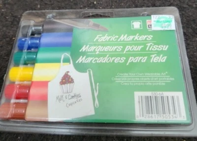 Uchida Fabric Markers Brush Tip 6/Pkg-Primary, 530-6-A