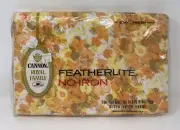 Vtg Cannon Royal Family Featherlite Sheet Full Flat Mod Orange MOD 70’s Flowers