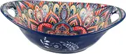 OFFSCH Ceramic Ingot Shaped Bowl with Double Ears Fruit Salad and Snack Serving Bowl Stylish Design for Parties and Casual Gatherings Easy to Clean and Store