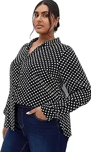 [City Chic] Plus Size Hesper MEWS Shirt in Black/White SPOT