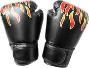 EXAOMBLE 1Pair Sparring Gloves for Training Comfortable PU Thai Boxing Gloves Breathable Design for Boys and Durable Kickboxing Mitts with Multi Padding Fire