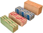 400PCS Assorted Flat Coin Roll Wrappers-100 Each for Penny, Nickel, Dime,Quarter