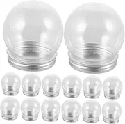 KAILIKETIY 16pcs Clear Plastic DIY Water Globes with Screw Off Cap for Custom Snow Globe Crafting for Home Decor and Creative Projects Capacity Each