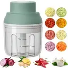Electric Mini Food Chopper 250ML Portable USB Garlic Chopper Green Slicer