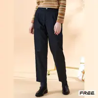 在飛比找momo購物網優惠-【FREE】進口羊毛錐形褲(混黑)