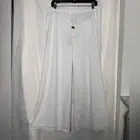 Chicos White Eyelet Palazzo Flare Pant Ultimate Fit Elastic Waist Lengthening