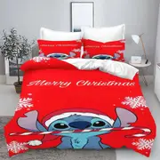 v1806 Bed Sheets Stitch Children's king size bedding duvet cover set Cute Printed Cartoon Quilt Cover home printed% 3-Piece Bedding Set (1 Duvet Cove