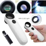 40x LED Handheld Magnifier - Portable Illuminated Loupe for Reading & Inspection