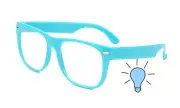 KIDS BLUE LIGHT GLASSES TURQUOISE ANTI BLUE RAY CLEAR LENS FOR COMPUTER W/TESTER