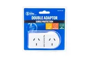 The Brute Power Co Flat Left Double Plug Surge Protector Indoor Socket Adaptor