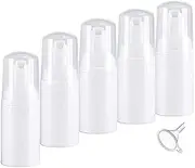 30ml Mini Travel Size Foam Pump Bottle, White Empty Plastic Foaming Soap Bottles, Soap Pump Dispenser, for Cleaning, Travel, Cosmetics (5 Pieces)
