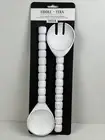 Fiddle + Fern Beaded Wooden Salad Servers 12"