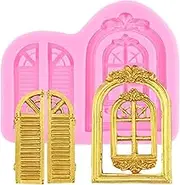 Window Frame Silicone Mold Door Fondant Molds for Cake Decorating Cupcake Topper Candy Chocolate Gum Paste Polymer Clay