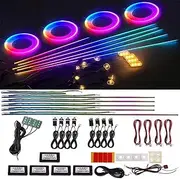 Car LED Interior Lights,Car Interior Ambient Lights 18 in 1,Interior Car LED Strip Light with Wireless APP,USB Car Inside Lighting Accessories with Music Mode for Vehicle Decoration