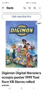 Digimon Digital Monsters Scorpio Poster 1999 Toei Rare KMart Rolled NEW