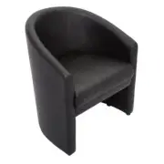 New Rapidline Visitors Tub Lounge Arm Chair Black PU Leather Seat Space