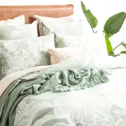 Renee Taylor Bentley Cotton Jacquard Quilt cover set Sage Green