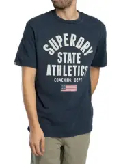 Superdry Men's Athletic ESS T-Shirt, Blue