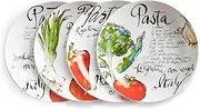 Rosanna Pasta Italiana Pasta Bowls Set of 4,White, 8.25"