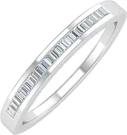[FINEROCK] womens adults 14k baguette-shape IJ white-diamond
