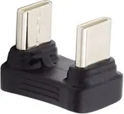 NFHK 480Mbps USB-C Type C Male to Male Coupler Extender Power Data Adapter Opposite U Shape Back Angled for Power Bank Phone Laptop