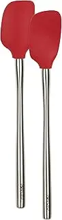 Tovolo Flex-Core Stainless Steel Handled Mini Spatula & Spoonula Set, Kitchen Utensil Set of 2, Heat-Resistant & BPA-Free Silicone Turner Heads, Safe for Cast Iron & Cookware Dishwasher-Safe