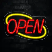 Open LED Neon Sign 22"L x 14"H #30153YR