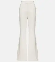 [Balmain] Balmain High-rise crêpe flared pants UK 18 white