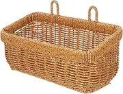 Large Woven Basket Organizer | Boho Wall Fruit Vegetable Organizer Bin - Woven Organization Shelf Baskets for Entryway, Organizing Playroom Toys, and Laundry