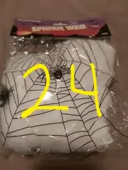 24 Halloween spider webs With 1 Spider Each