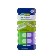 Ezy Dose Pill Planner Weekly AM/PM w/ Easy Fill Bottom Opens 1 Count 6 Pack