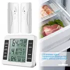 Indoor Outdoor 2 Sensors Wireless Digital Freezer Alarm Thermometer Fridge Set