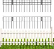 Metal Fence Panels | Temporary Garden Fencing | 10x Panels Border for Dogs Pets Patio Yard Outdoor Pet Area Use Weather Resistant Finish